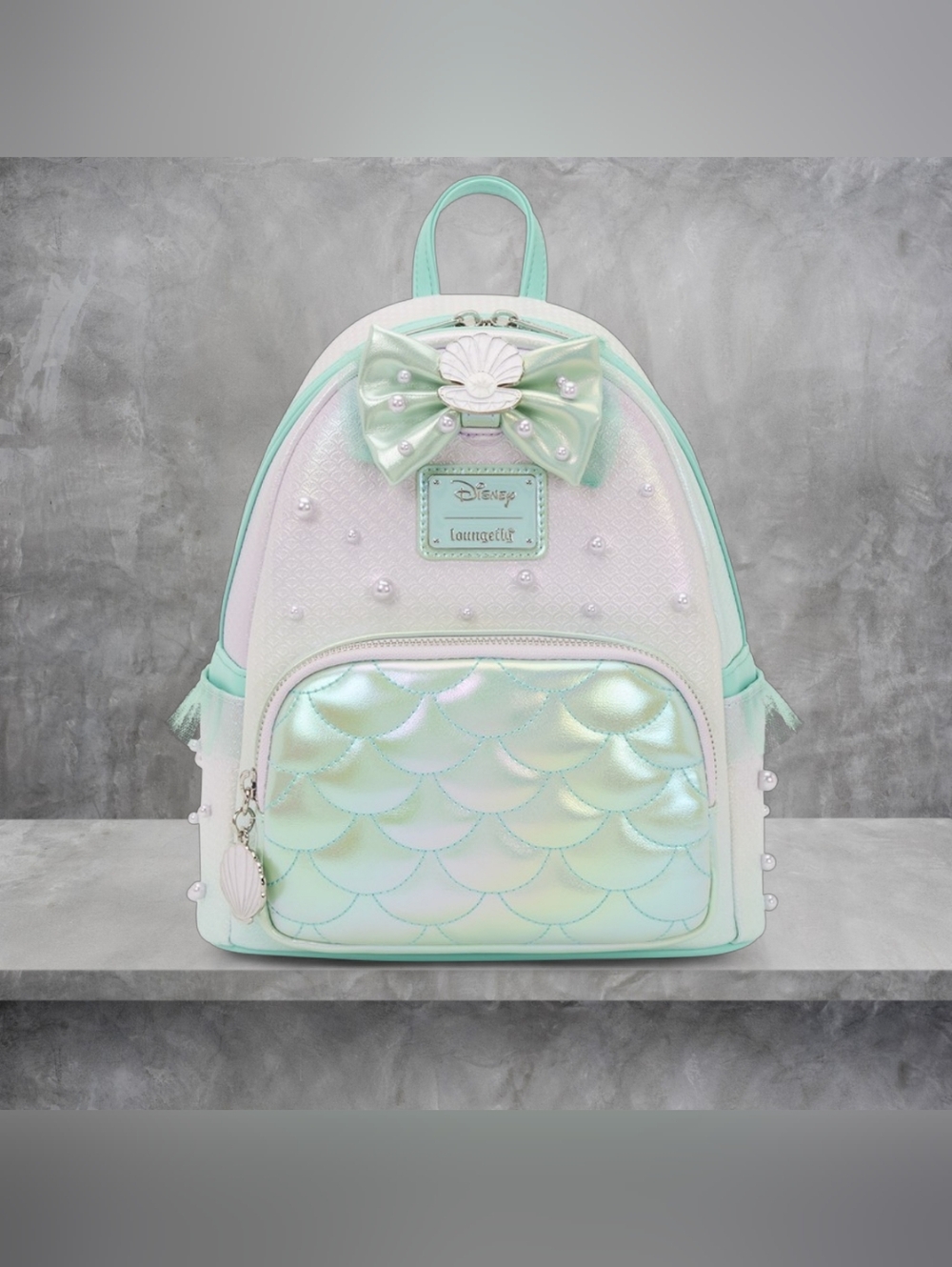 Loungefly The Little Mermaid Iridescent Pearl Mini Backpack 🧜🏻‍♀️